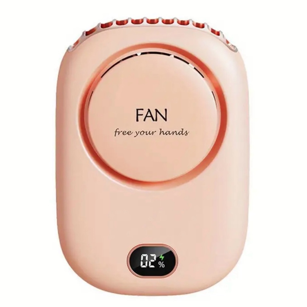 Portable Hanging Neck Fan Mini Wearable Sport Fan 3 Speed USB Rechargeable Pink